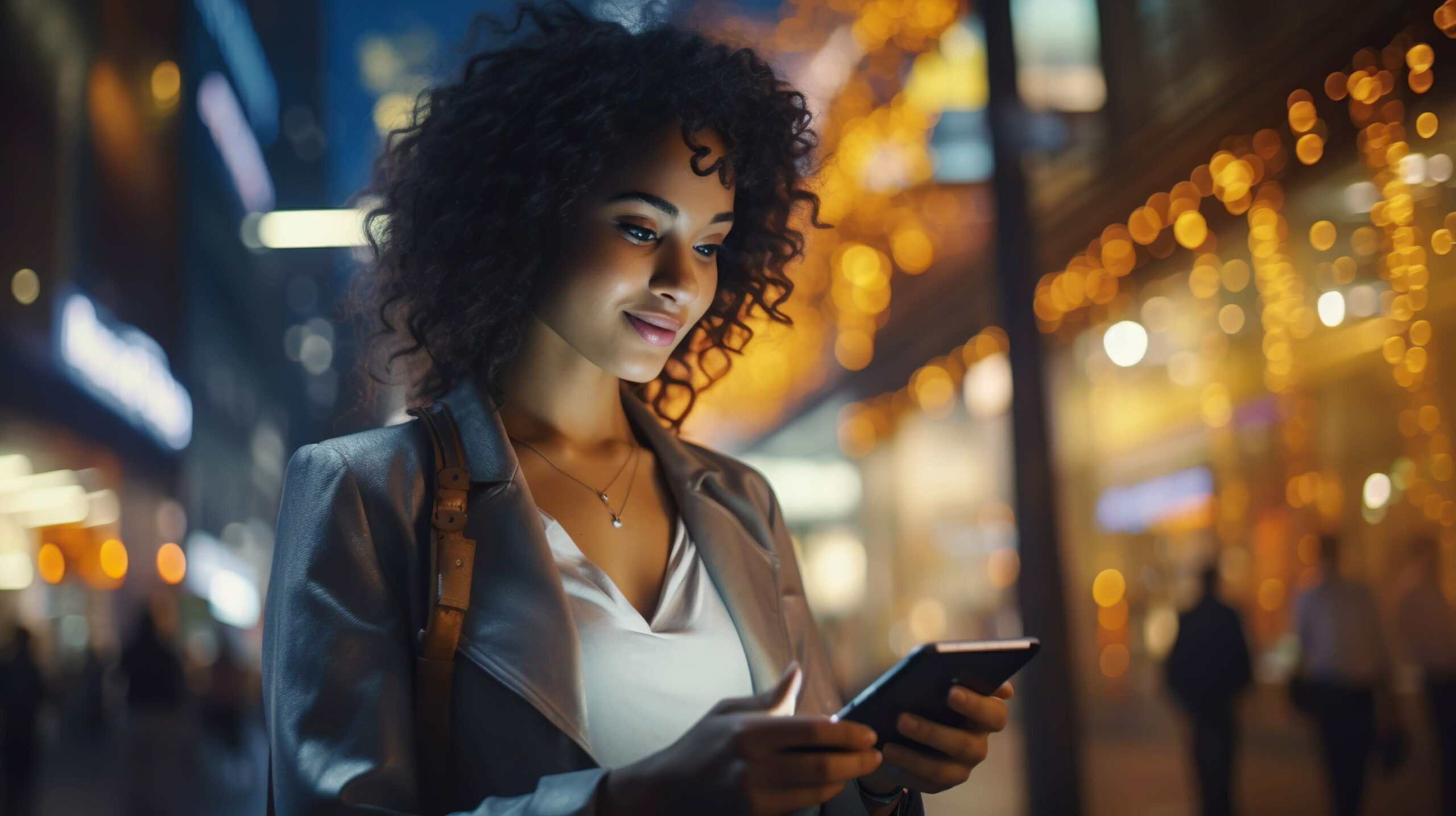 Entrepreneur femme utilisant son smartphone